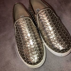 Rose gold slip on sneakers